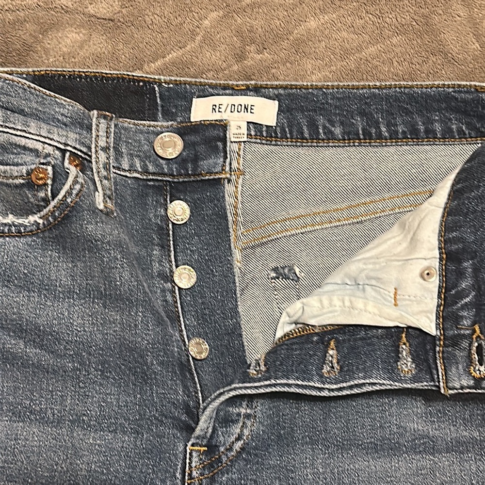 Re/Done Comfort Stretch 70’s Ultra High Rise Stove Pipe sz 25 - Picture 4 of 8